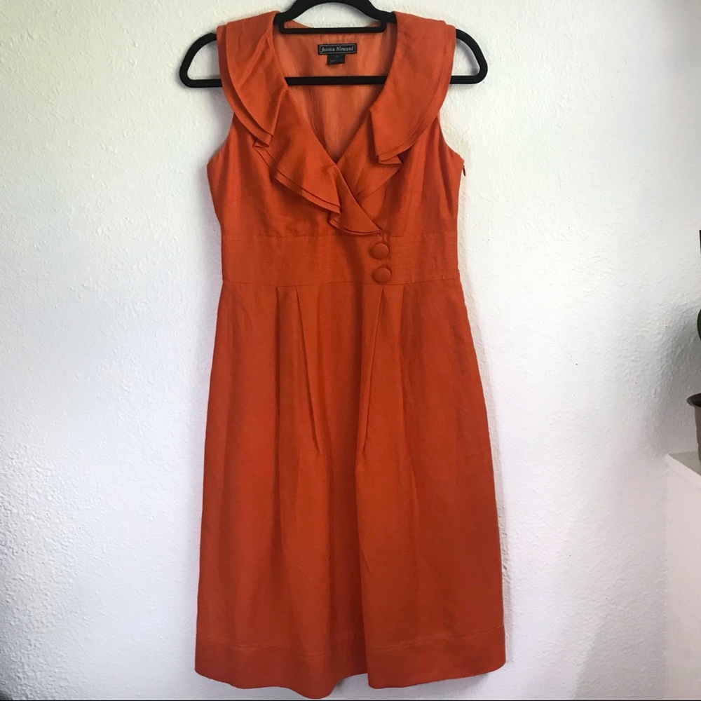 Jessica Howard orange midi modest dress